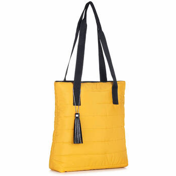 Pikowana torebka shopperka FB46 żółty