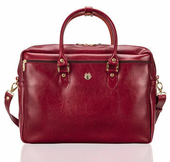 Skórzana torba na laptopa Marina czerwony