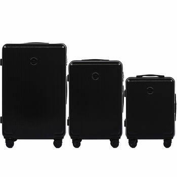 Zestaw 3 twarde walizki PC565-KPL z policarbonu czarny