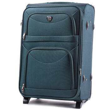 Duża walizka ciągana 90L miękka 6802 zielony