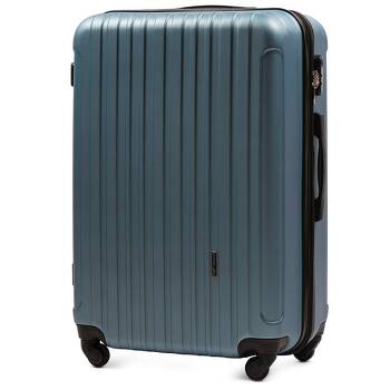 Duża walizka twarda z poszerzeniem L 2011 srebrno niebieski
