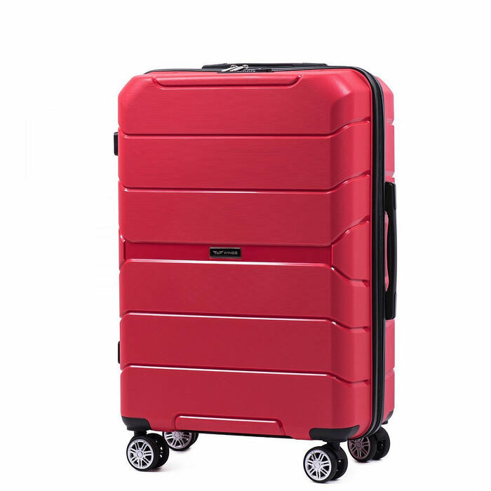Średnia walizka twarda z polipropylenu PP05 red