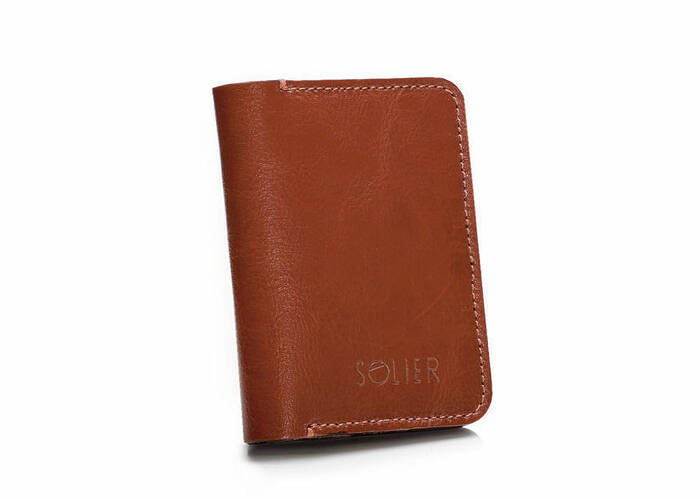 Cienki portfel męski skórzany SW16A brązowy