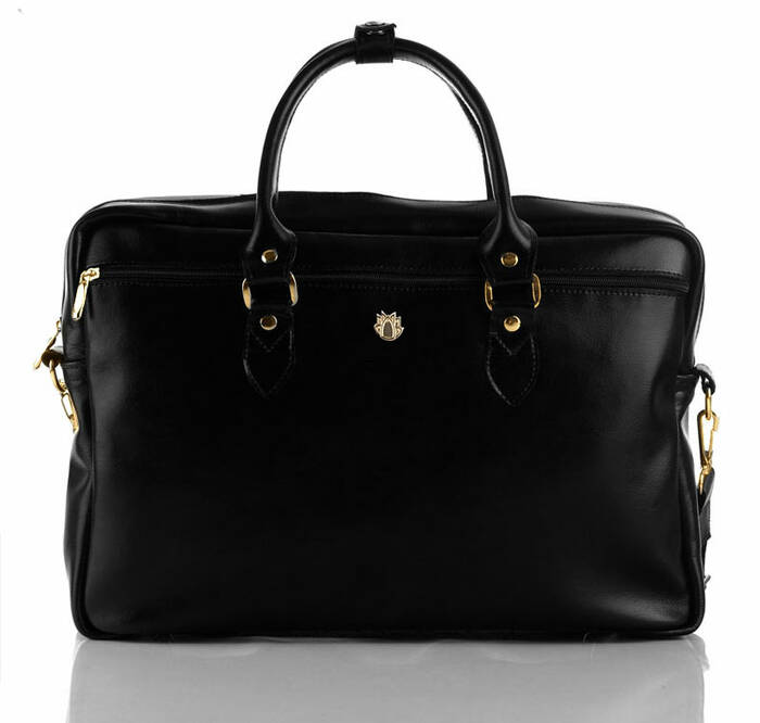 Skórzana torba na laptopa Marina czarny