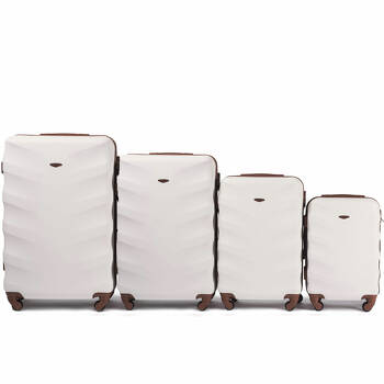 Zestaw 4 twarde walizki ALBATROSS 402-4 kremowy