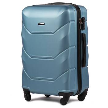 Duża walizka twarda L 147 srebrno-niebieski