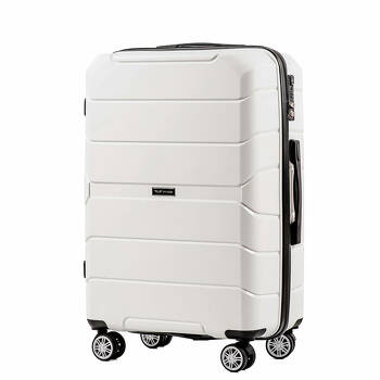 Średnia walizka twarda z polipropylenu PP05 white