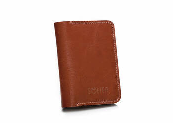Cienki portfel męski skórzany SW16 brązowy