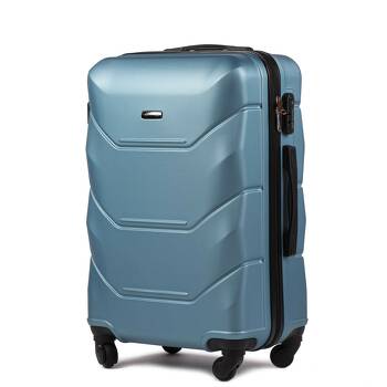 Średnia walizka twarda M 147 srebrno-niebieski