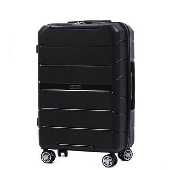 Średnia walizka twarda z polipropylenu PP05 black