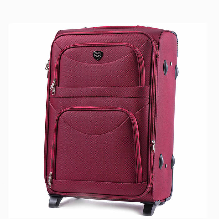 Średnia walizka ciągana 60L miękka 6802 czerwony