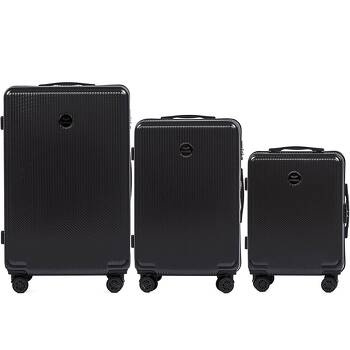 Zestaw 3 twarde walizki PC565-KPL z policarbonu szary